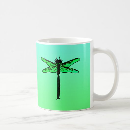 Mug libellule japonaise vintage, vert émeraude (Droite)