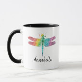 Mug Libellule magnifique d'aquarelle d'arc-en-ciel (Gauche)