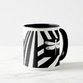 Mug Libellule noire et blanche (Devant droit)