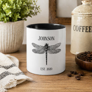 Mug Libellule noire vintage