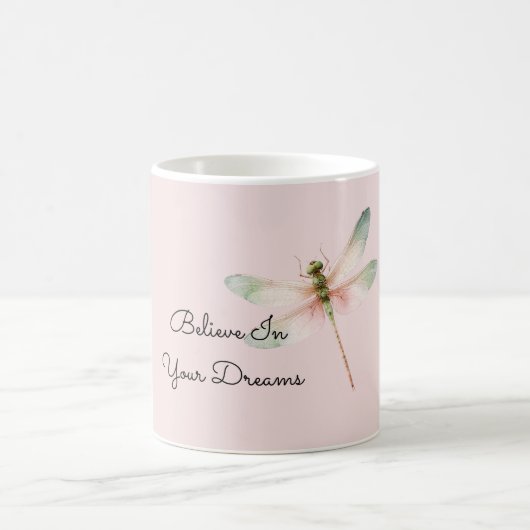 Mug Libellule rose blanche menthe (Centre)