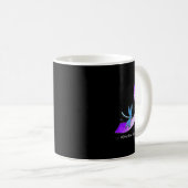 Mug Libellule Ruban Violet de Sensibilisation au Surdo (Devant droit)