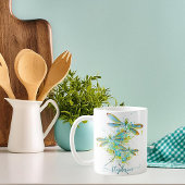 Mug Libellule sarcelle personnalisée éclaboussure