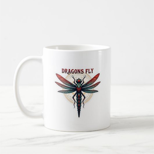 Mug Libellule Steampunk Usinée Cool - Dragons Volent - (Gauche)