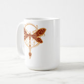 Mug Libellule tribale rouge d'or (Devant gauche)