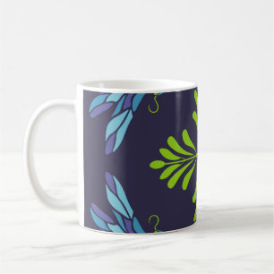 Mug libellule verte motif vintage sur dossier foncé