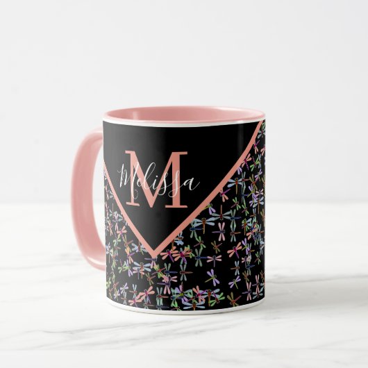 Mug libellules colorées personnalisées (Devant gauche)