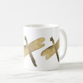 Mug Libellules d'aquarelle d'or (Devant droit)