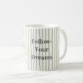 Mug Libellules Rêves à Rayures Vertes (Devant droit)