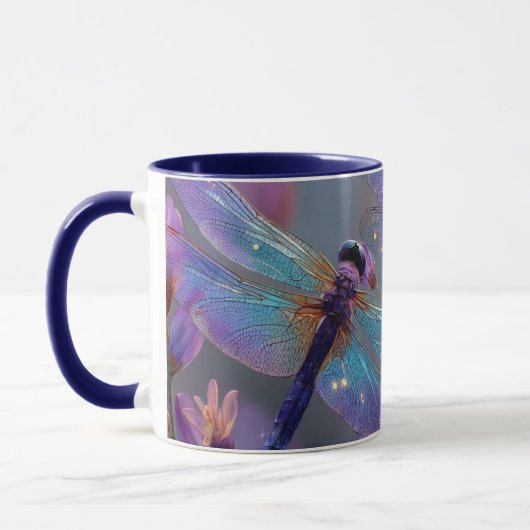 Mug libellules violettes et bleues (Gauche)