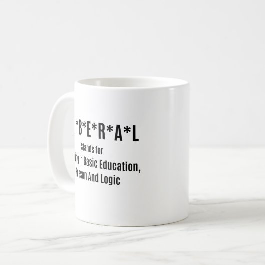 Mug Libéral Manquant d'Éducation de Base (Devant gauche)