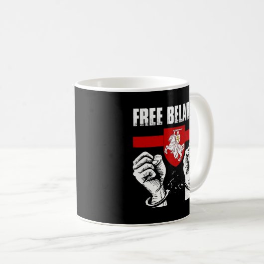 Mug Libérez Biélorussie Pogonya - Biélorussie Drapeau  (Devant droit)