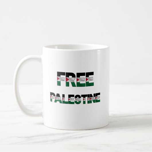 Mug Libérez la Palestine Lettres drapeau Unité Fierté (Gauche)
