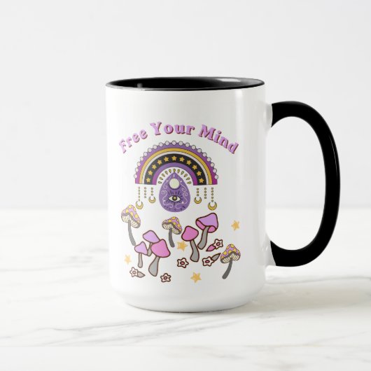 Mug Libérez Rétro Votre Esprit (Droite)