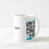 Mug Libérez vos ailes Conquérir le ciel jeu de mots mo (Devant droit)