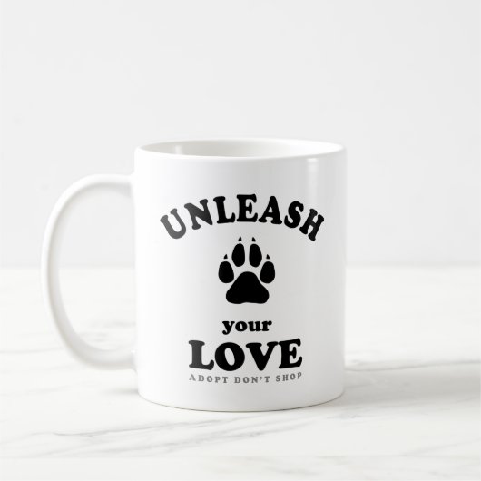 Mug Libérez votre amour | Citation d'adoption de chien (Gauche)