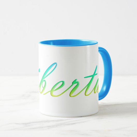 Mug Libertà. Texte de gradient (Devant droit)