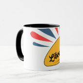 Mug Liberté avec rayons radiants Conception pour 4 jui (Devant gauche)