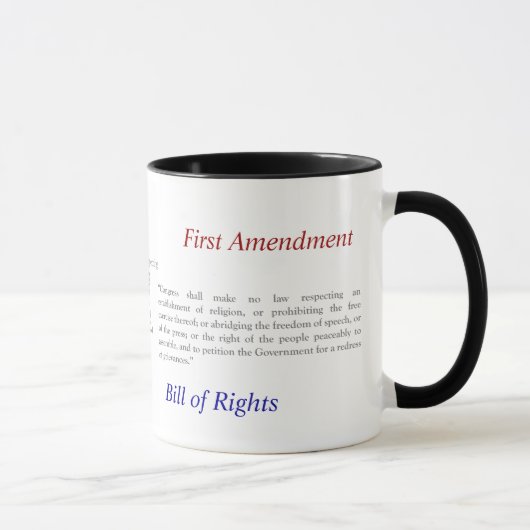 Mug Liberté de parole de premier amendement : (Droite)