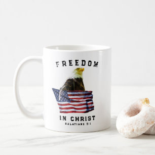 Mug Liberté en Christ Aigle américain & Drapeau USA Ch