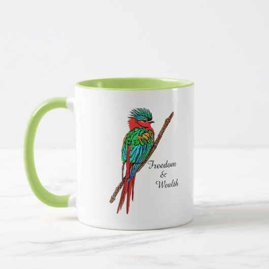 Mug Liberté et richesse des oiseaux du Quetzal (Gauche)