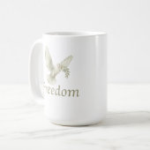 Mug liberté, liberté, paix, colombe, colombe blanche, (Devant gauche)