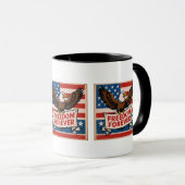 Mug Liberté pour l'aigle à drapeau américain (Devant droit)