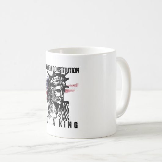 Mug Liberty Bust with Grunge Flag Art (Devant droit)