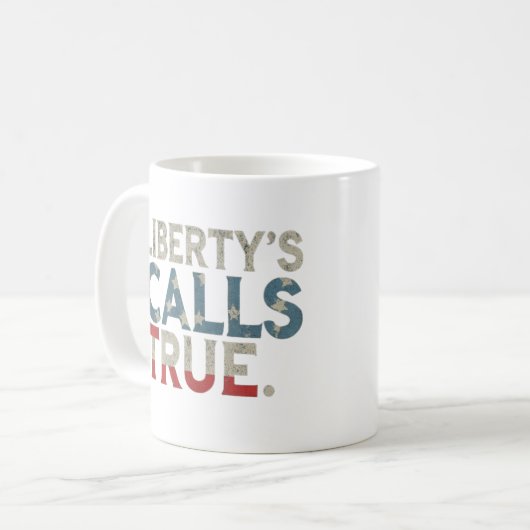 Mug Liberty, s Call True lettwer design (Devant gauche)