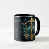 Mug Libra Anniversaire Cadeau Ajouter un nom Beau café (Devant droit)