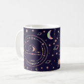 Mug Libra drôle faits nutritionnels zodiac horoscope é (Devant gauche)