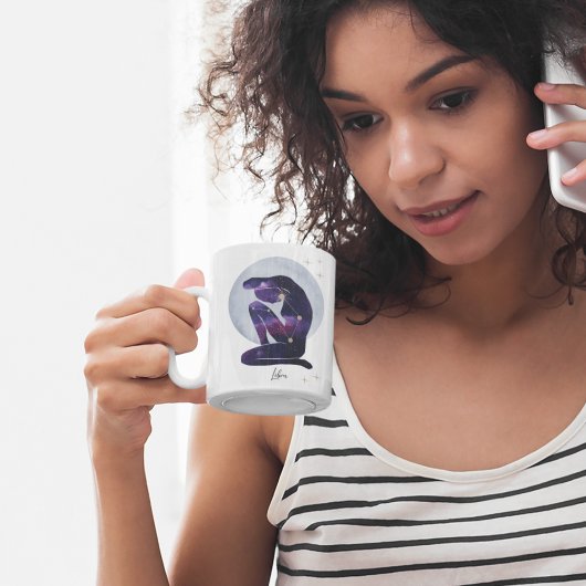 Mug Libra Feminine Purple Zodiac Design