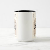 Mug Libra Feminine Zodiac Design Brown Noir 15 OZ (Centre)