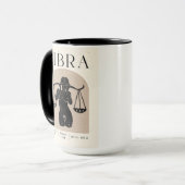 Mug Libra Feminine Zodiac Design Brown Noir 15 OZ (Devant gauche)