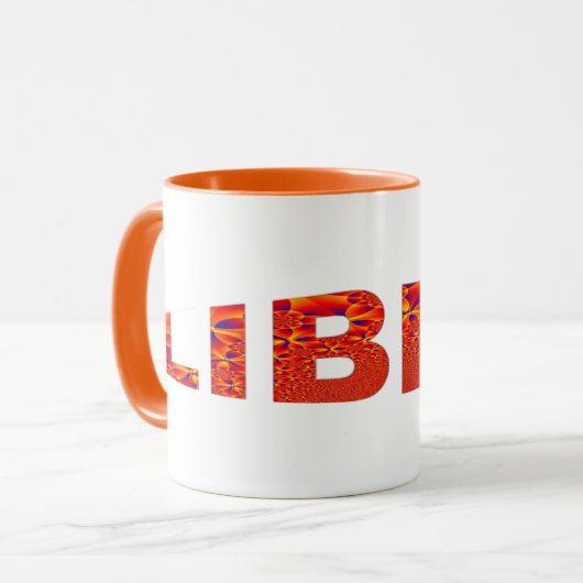 Mug Libra - Firey Orange Bleu Jaune (Devant gauche)