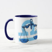 Mug Libra The Scales bleu blanc muscade astrologique (Gauche)