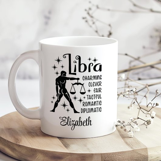 Mug Libra Zodiac Horoscope Nom personnalisé