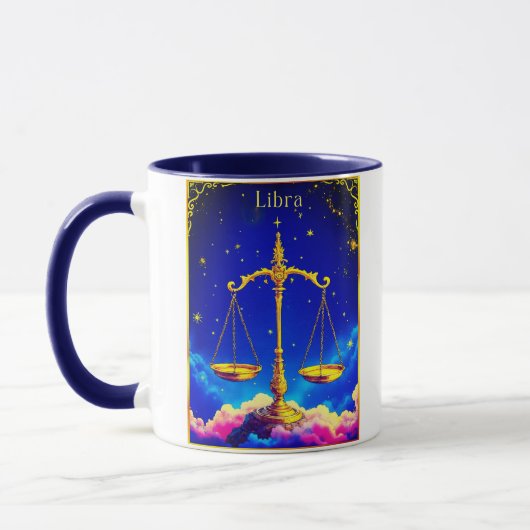 Mug Libra Zodiac Scales in a Star-Filled Sky (Gauche)