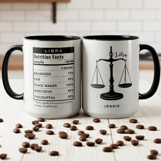 Mug Libra Zodiac Sign Astrology Nutrition Facts