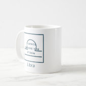 Mug Libra Zodiac Sign Fun Citation Texte Bleu Annivers (Devant gauche)