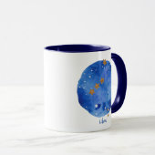 Mug Librairie Aquarelle Nuit Ciel Constellation Zodiac (Devant droit)