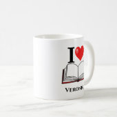 Mug Librarian I Love Heart Books Livre Nerd (Devant droit)