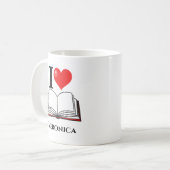 Mug Librarian I Love Heart Books Livre Nerd (Devant gauche)