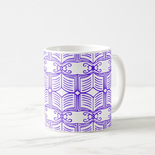 Mug Library Book Pattern  (Devant droit)
