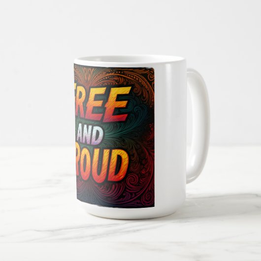 Mug Libre et fier (Devant droit)
