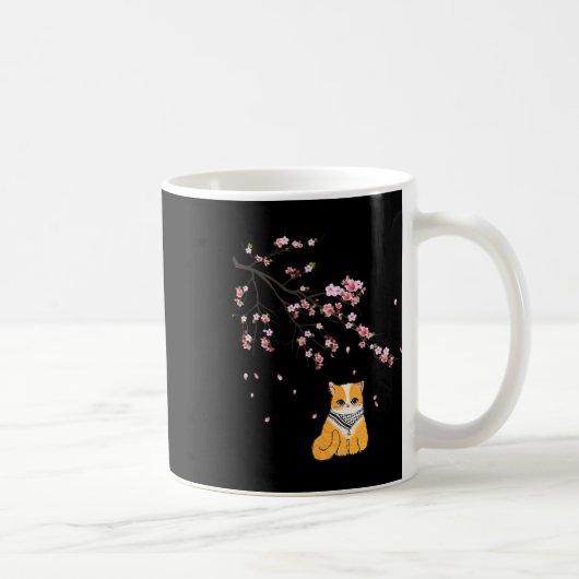 Mug Libre Palestine Cute chat Fleur de cerise Sakura f (Droite)