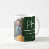 Mug Licence Green White Graduation Photo Keepsaké (Devant droit)