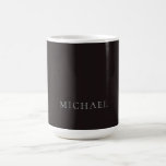 Mug Licorice Black Minimalist Plain Modern Own Name<br><div class="desc">Modern minimalist plain design</div>