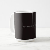 Mug Licorice Black Minimalist Plain Modern Own Name (Devant gauche)
