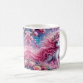 Mug Licorne à cœurs roses (Devant droit)